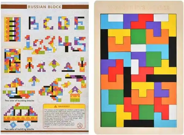 Juguete Didactico Rompecabeza Tetris En Madera