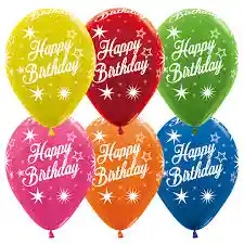 R12x12 Metal Surt. Happy Birthday Destellos