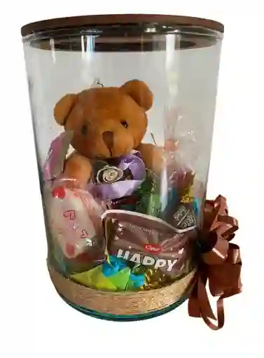 Regalo Detalle Oso Teddy Bear Moño De Flor Y Chocolates Para Cualquier Ocasión
