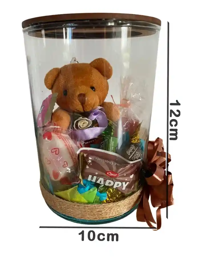 Regalo Detalle Oso Teddy Bear Moño De Flor Y Chocolates Para Cualquier Ocasión