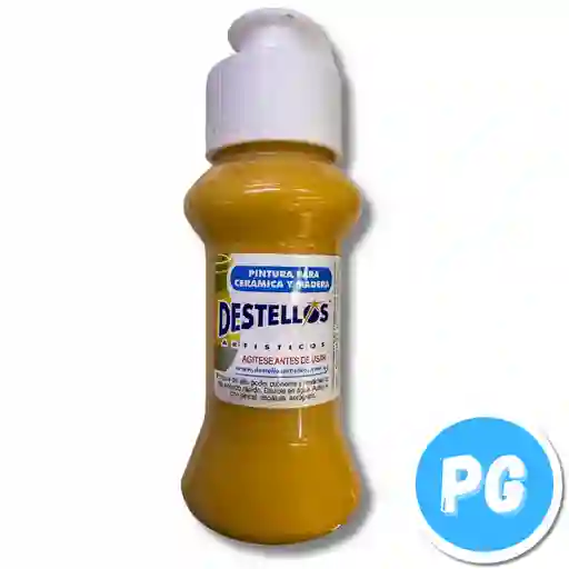 Tarro Acrilico Destellos 60cc Mostaza