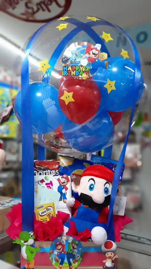 Detalle Regalo Ancheta Para Niño Feliz Cumpleaños Mario Bros