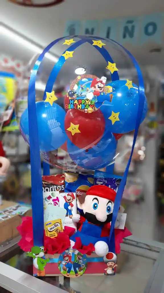 Detalle Regalo Ancheta Para Niño Feliz Cumpleaños Mario Bros