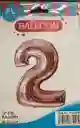 Globo Numero Del 0-1-2-3-4-5-6-7-8-9- 32" Balloon 	oro Rosa