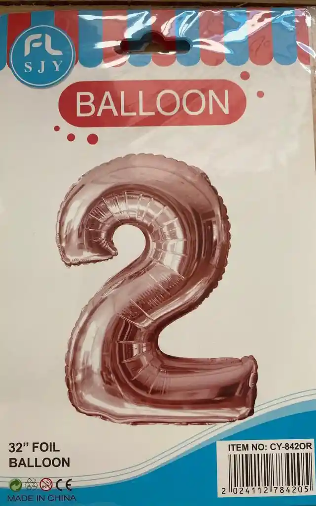 Globo Numero Del 0-1-2-3-4-5-6-7-8-9- 32" Balloon 	oro Rosa