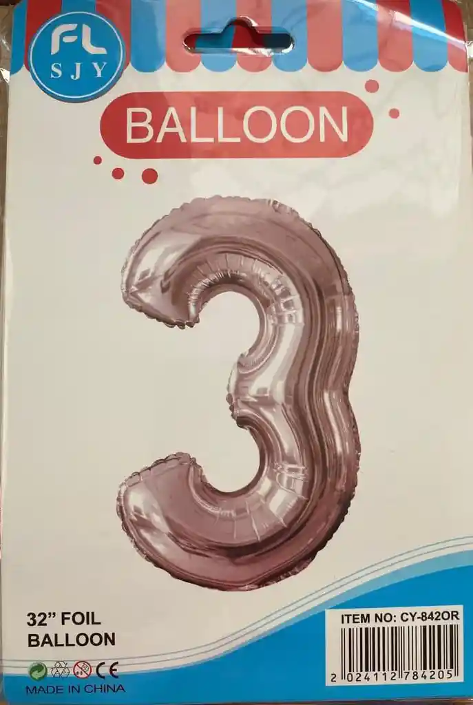 Globo Numero Del 0-1-2-3-4-5-6-7-8-9- 32" Balloon 	oro Rosa