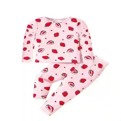 Conjunto Rosa De Bebe Con Fresas Talla 6-9 Meses