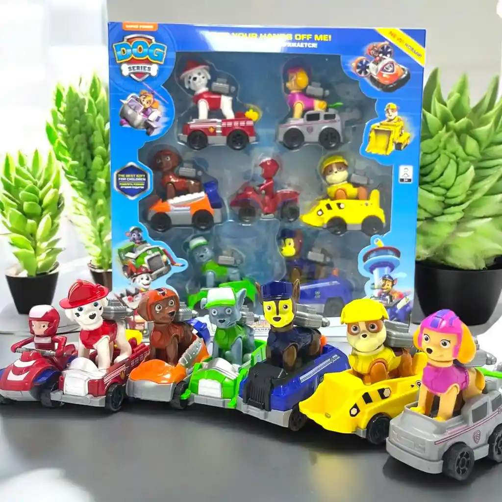 Colección De Juguetes De Fricción Kit 9 Carros Paw Patrol