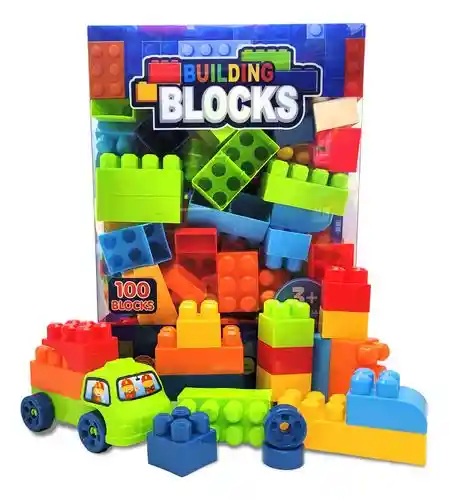 Bloques Construcción Medianos Juguete Educativo 100 Piezas