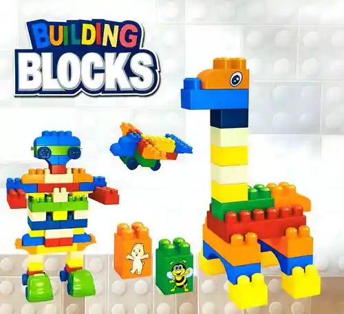 Bloques Construcción Medianos Juguete Educativo 100 Piezas