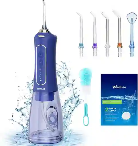 Irrigador Bucal Con Kit De Limpieza Wellleo - Azul