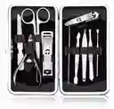 Set De Manicura X10 Piezas En Acero, Estuche Viajero