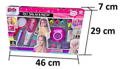 Set Juguete Para Uñas Y Cabello Para Niñas Kit 2 En 1