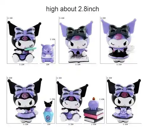 Set Juguetes Muñecos Figuras Kuromi Coleccionables X 6