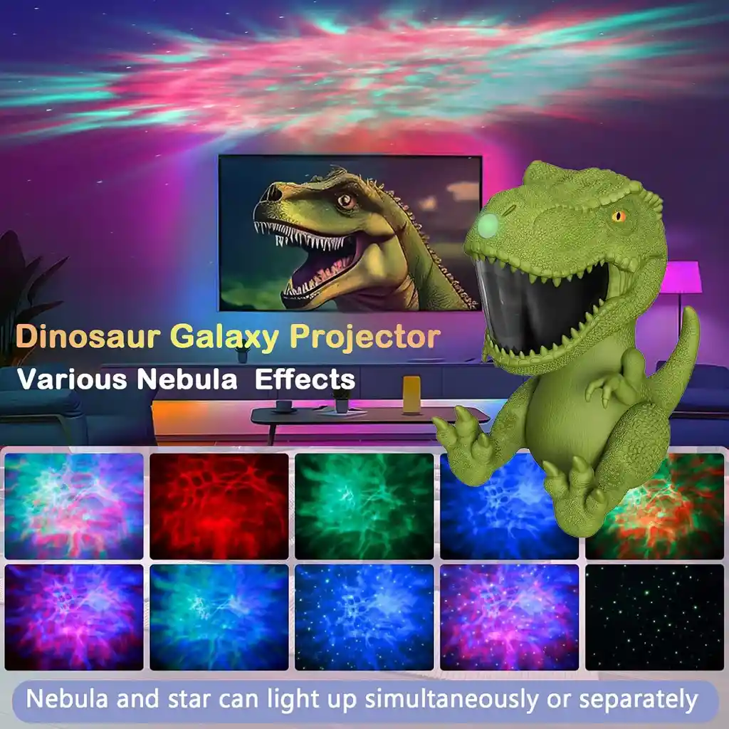Proyector De Galaxia Dinosaurio Con Control Remoto - Led De Nebulosa