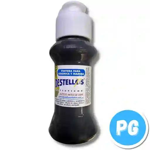 Tarro Acrilico Destellos 60cc Negro