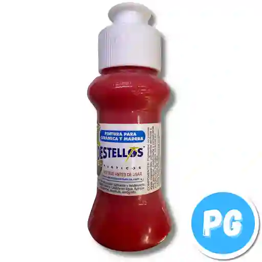 Tarro Acrilico Destellos 60cc Rojo Primario