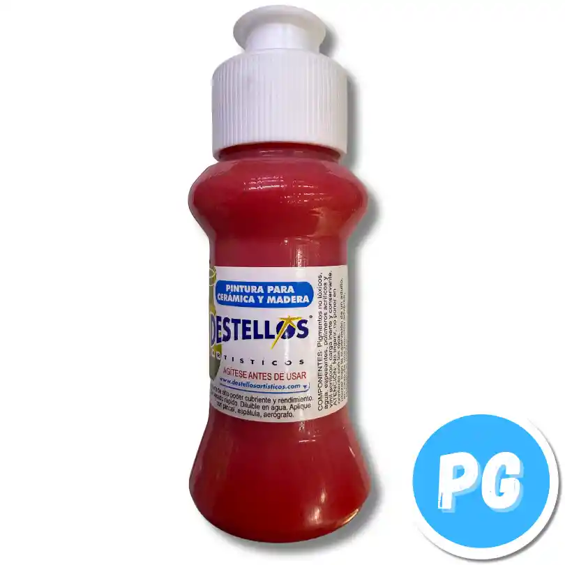 Tarro Acrilico Destellos 60cc Rojo Primario