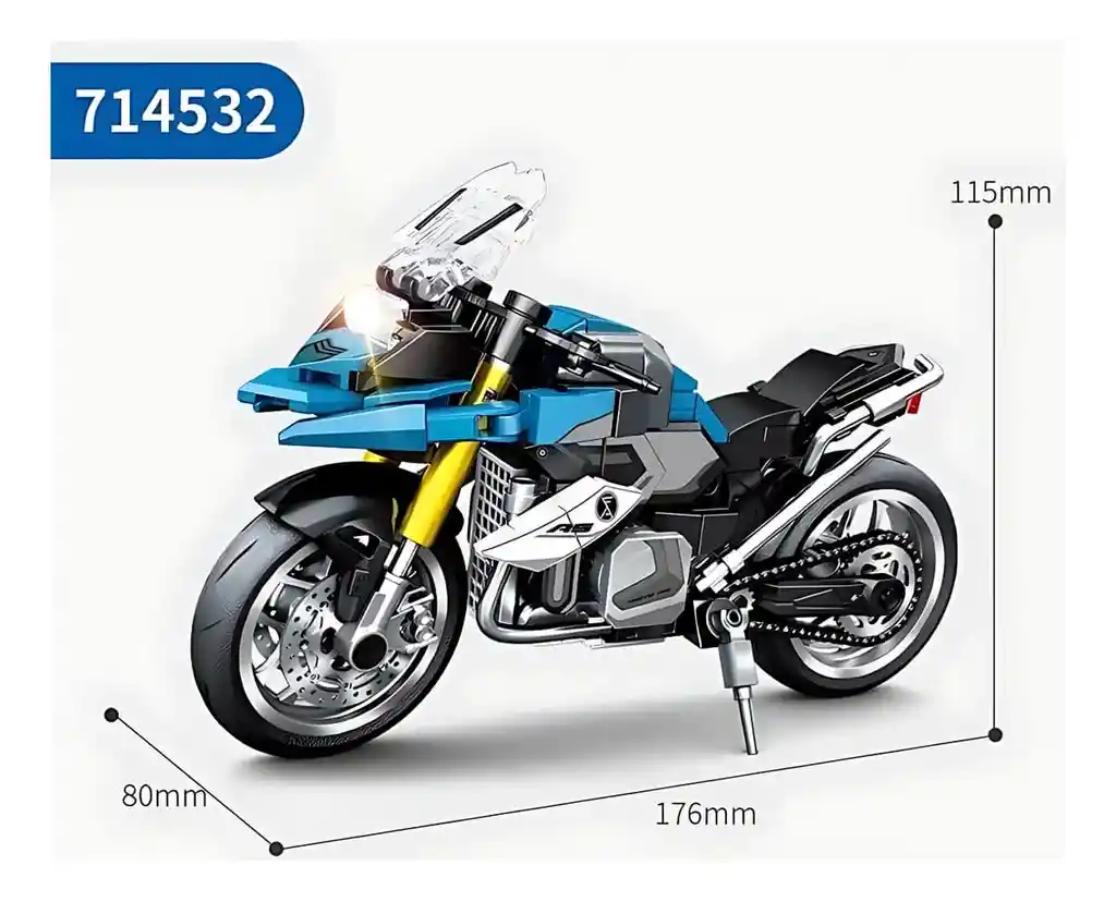 Bloque Armar Lego Moto Motocicleta 222 Piezas Supensión