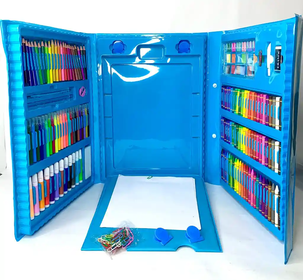 Set De Arte De 208 Piezas, Con Colores, Crayolas, Mascadores Y Mas
