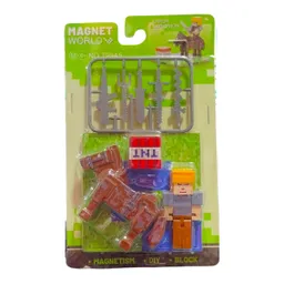Set Figura Tipo Minecraft Con Caballo + Armas Y Accesorios – Magnet World