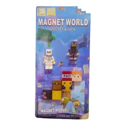 Set Magnet World Figuras Y Bloques Tipo Minecraft – Juguete Armable X2 Figuras + Accesorios