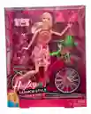Muñeca Harley Tipo Barbie Bicicleta Articulada Con Sonido Y Accesorios