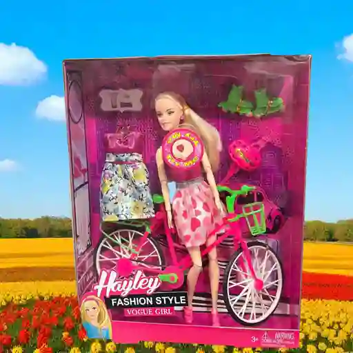 Muñeca Harley Tipo Barbie Bicicleta Articulada Con Sonido Y Accesorios