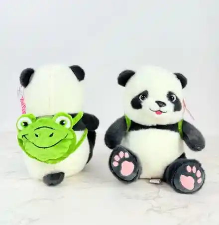 Peluche De Oso Panda Con Morral 25 Cms