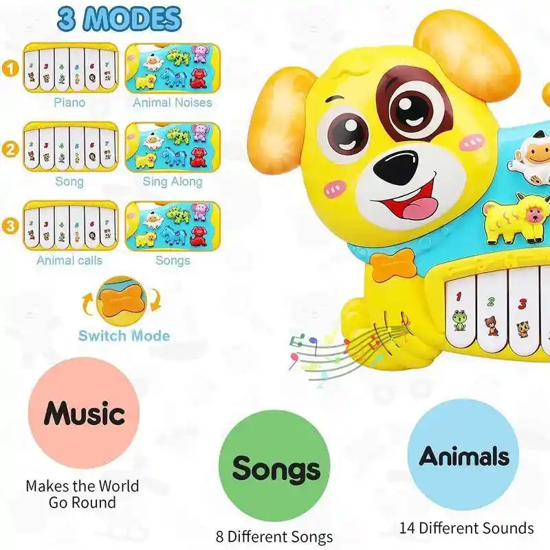 Piano Perrito Organeta Musical Para Bebe Niños Juguete