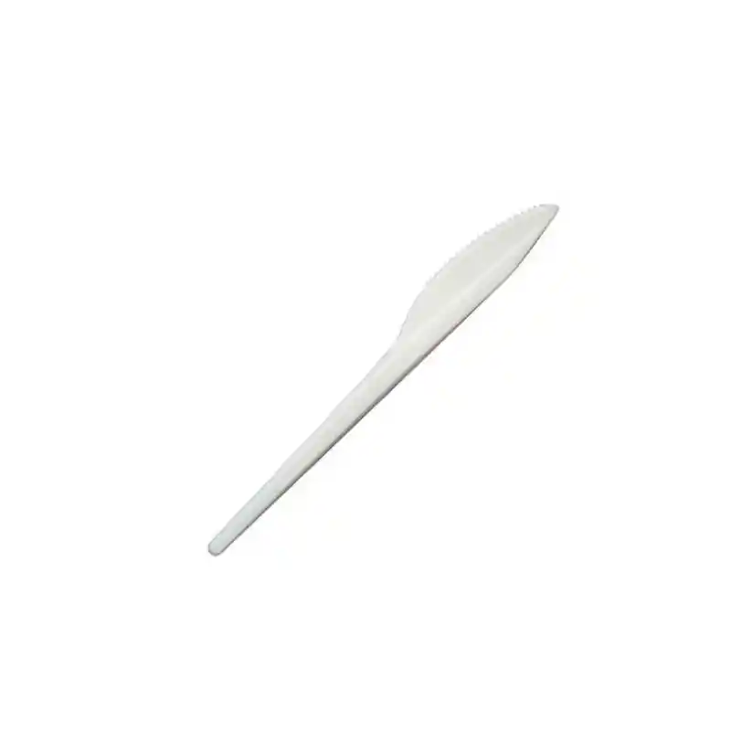 Cuchillo Grande Plástico Blanco Desechable X20 Unidades