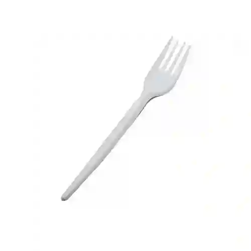 Tenedor Plástico Pequeño Blanco Desechable X20 Unidades