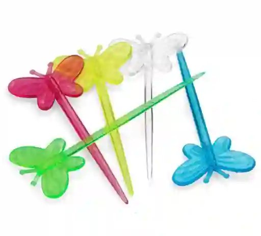 Palillo Neon Pasabocas Frutas Coctel De Mariposa