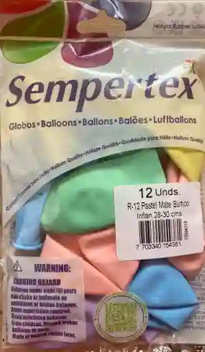 Globo R12 X 12 Sempertex 	pastel Mate Surtido