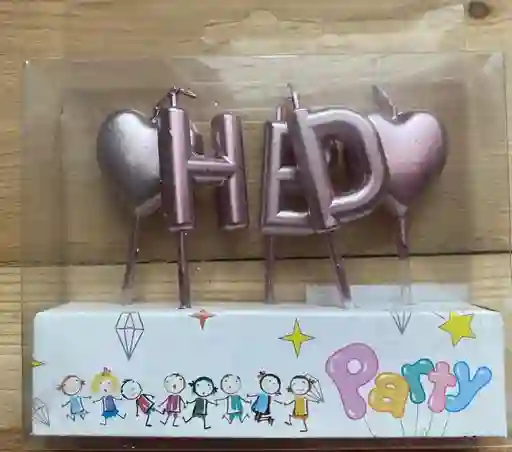 Vela Hbd 	oro Rosa