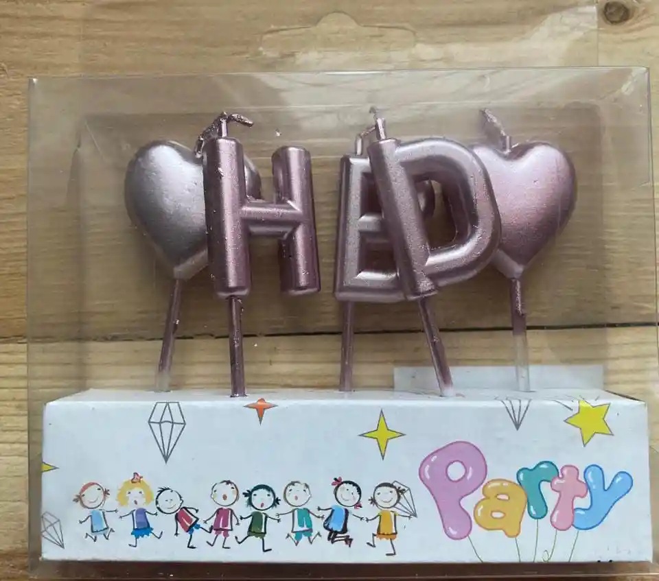 Vela Hbd 	oro Rosa
