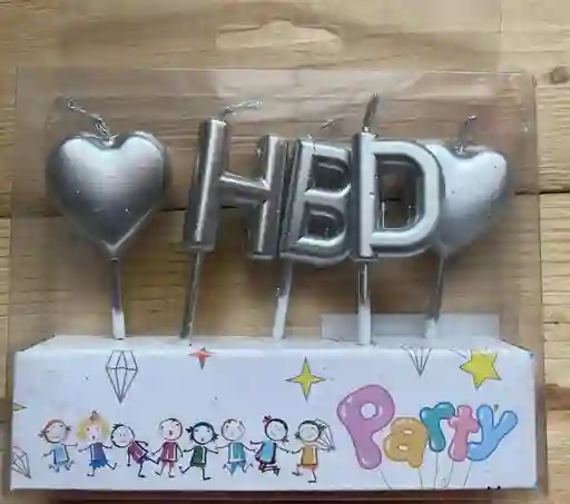 Vela Hbd 	plateado
