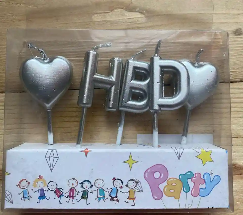 Vela Hbd 	plateado