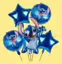 Bouquet X5 Globos Metálizados Stitch