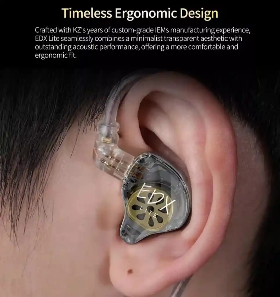 Audífonos In-ear Kz Edx Lite 🎧 Transparentes | Graves + Micrófono Hd