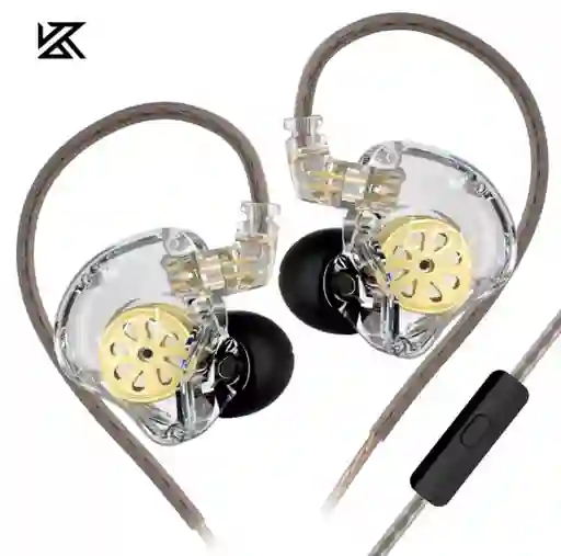 Audífonos In-ear Kz Edx Lite 🎧 Transparentes | Graves + Micrófono Hd