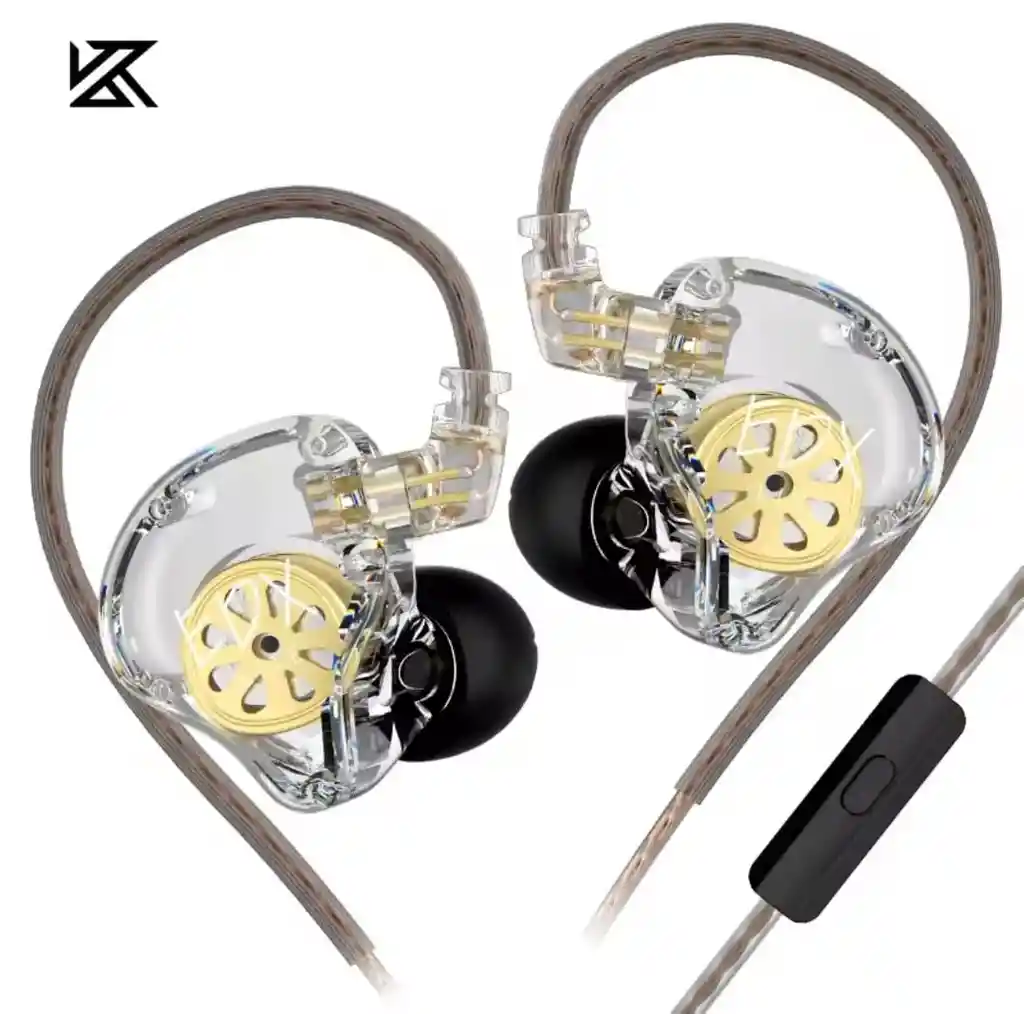 Audífonos In-ear Kz Edx Lite 🎧 Transparentes | Graves + Micrófono Hd