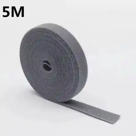 Organizador De Cables De 5 Metros Velcro Adhesivo Gris