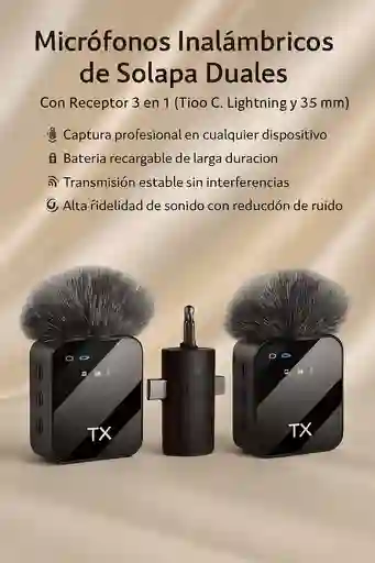 Nuevo! Micrófonos Inalámbricos F11-2 Doble Solapa Con Reducción Inteligente De Ruido, 3 En 1