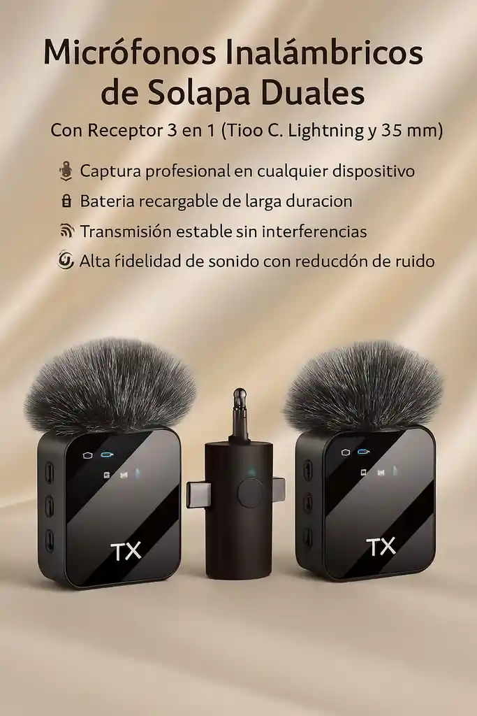 Nuevo! Micrófonos Inalámbricos F11-2 Doble Solapa Con Reducción Inteligente De Ruido, 3 En 1