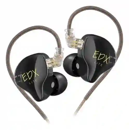 Audífonos In-ear Kz Edx Lite 🎧 Negros | Graves Potentes + Micrófono Hd