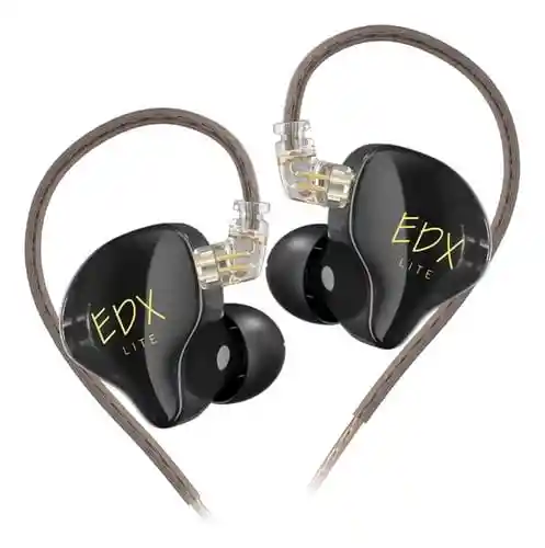 Audífonos In-ear Kz Edx Lite 🎧 Negros | Graves Potentes + Micrófono Hd