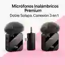Doble Micrófono Inalámbrico F11-2 Premium Doble Solapa, Conexión 3 En 1