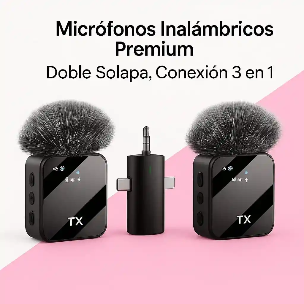 Doble Micrófono Inalámbrico F11-2 Premium Doble Solapa, Conexión 3 En 1