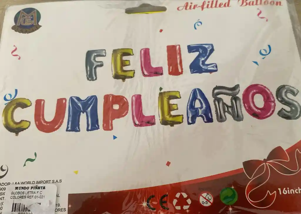 Globo Feliz Cumpleaños Color Tropical Surtido